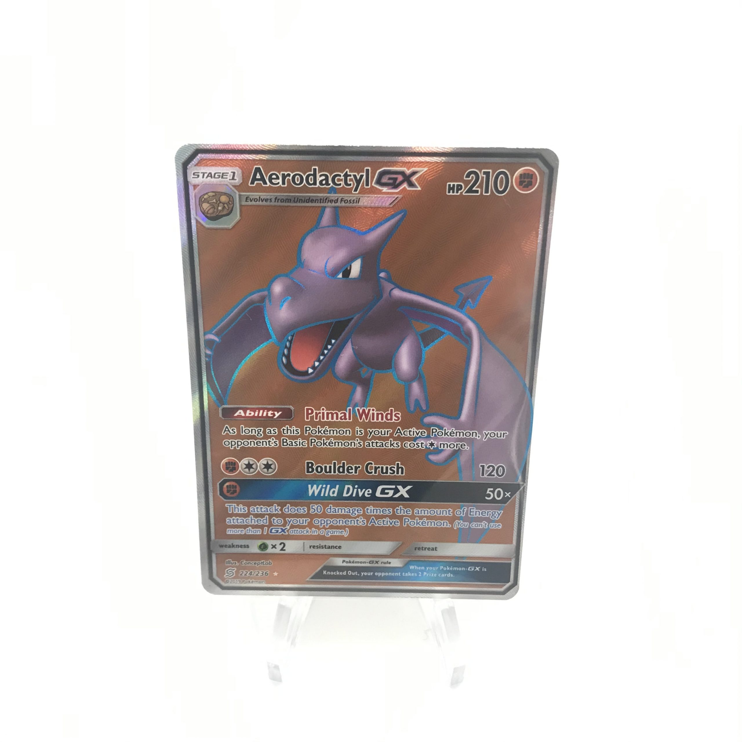 Card Aerodactyl-GX 224/236 da coleção Unified Minds